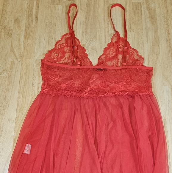 Red Lace Baby Doll Dress Set - Picture 12 of 15